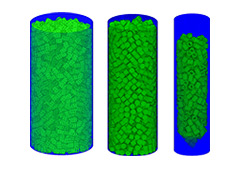 DigiDEM being used to simulate the packing of catalyst pellets in the chemicals industry